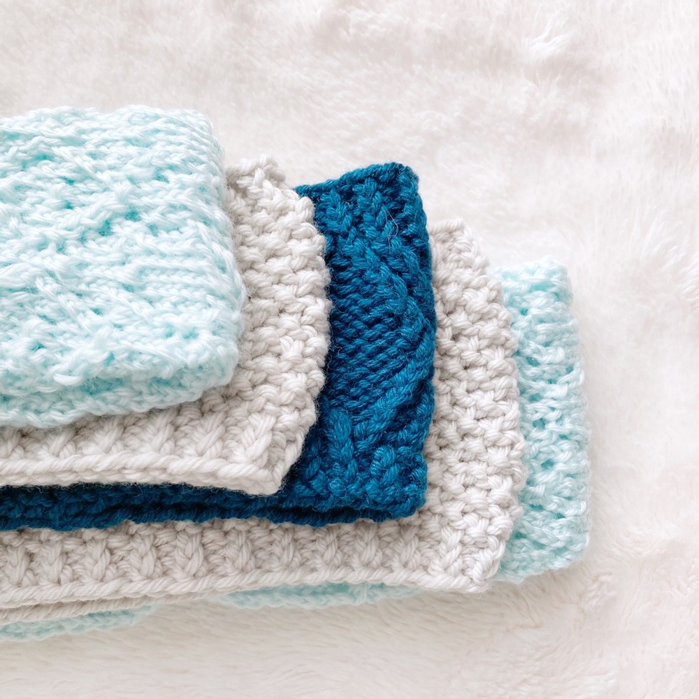 3 Item Cozy Hygge Mystery Box! Handknit Hat Headband Scarf Baby Beanie Mittens